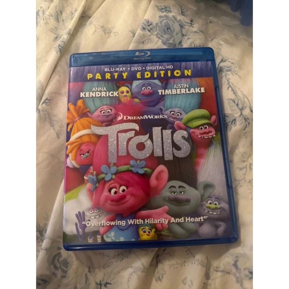 Trolls movie with Blu-ray and DVD